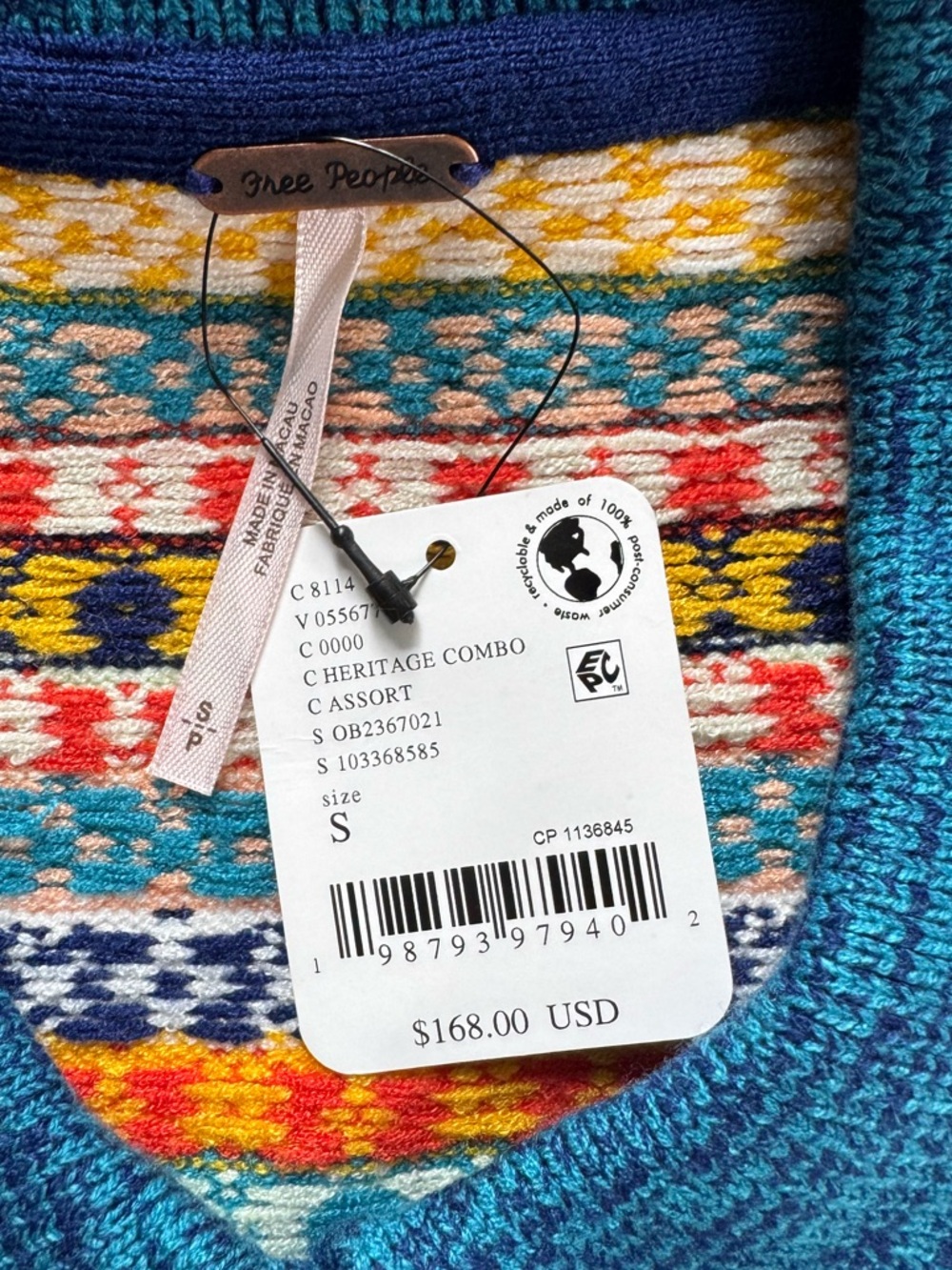 Free People Oak And Pine Fair Isle Cardigan | SMALL NWT - Picture 9 of 12